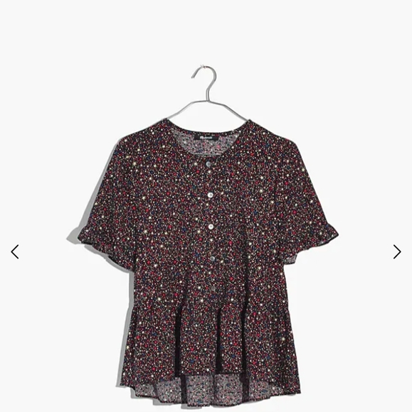Madewell "Studio Ruffle Hem Top in Starry Night" - Picture 5 of 11